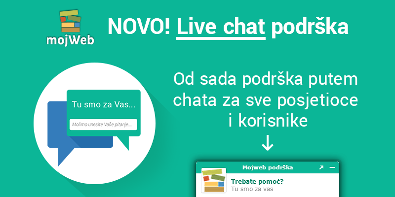 NOVO! Live chat podrška!
